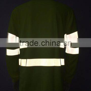 100%polyester hi Vis Rib Collar Long Sleeve Wicking High Visibility T-shirt photo-6