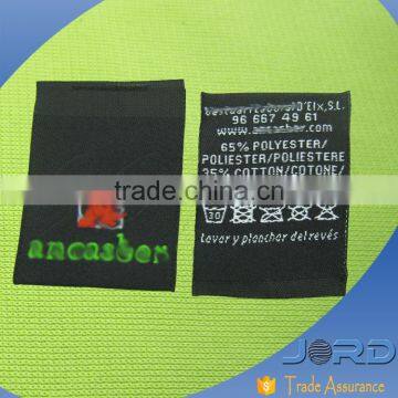 black center folding washing care clothing labels and tags