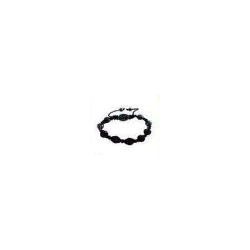 Fashion Shamballa Black CZ rhinestone beads Crytal Bangle Bracelets (10mm)