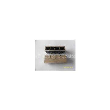 1 X 4 Tab Down Transformer RJ45 Connector with led and EMI for 10/100/1000base-TX Applications