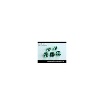 CUBIC ZIRCONIA, GREEN SQUARE CHECKBOARD