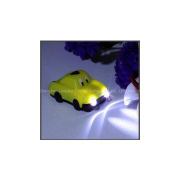 Green Energy Product 2-LED Cartoon-Car Solar Key Chain Flash Light with Solar Panel 031-0