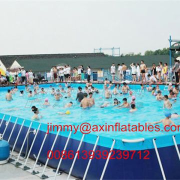 Custom 0.9MM PVC Tarpaulin Rectangular Steel Type Frame Swimming Pool