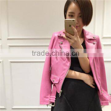 real leather jacket for girls sheep leather motocycle cool fashion