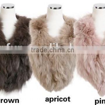 YR180 V-neck New style Genuine Fox Belly Fur Vest 2016