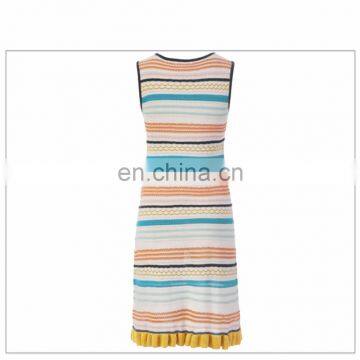 2017 New Style Women Colorful Strip Knited Dresses Pencil Skirt photo-4
