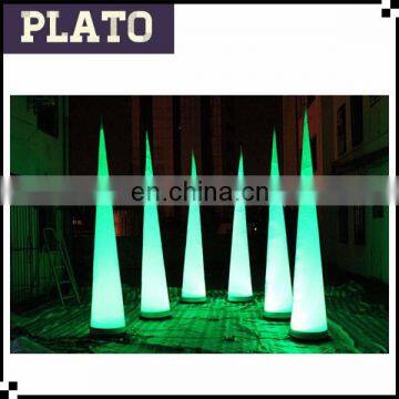 Plastic inflatable light cone for sale/fancy inflatable traffic cone for decoration