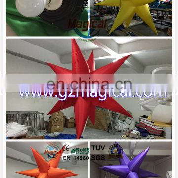 colorful LED inflatable star party inflatable haning stars decoration inflatable advertising