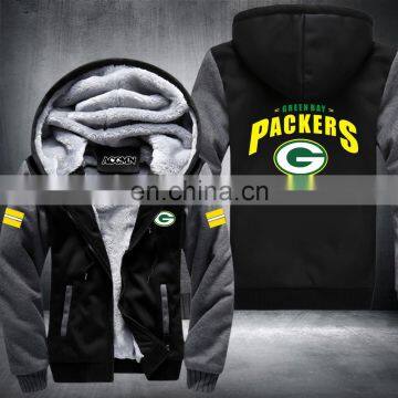 Football Bay Packers Zipper Thicken Outdoor Hoodie Sports Jacket photo-3