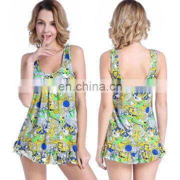 Large Women Bathing suit Female Slim Fit Plus size Print Spa Beachwear