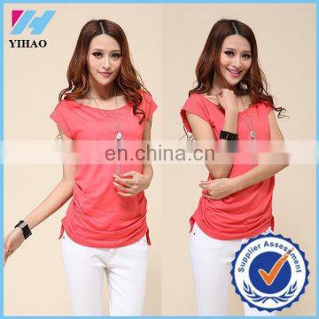 Trade assurance Yihao fashion leisure t-shirts wholesale 2015 women long t-shirts