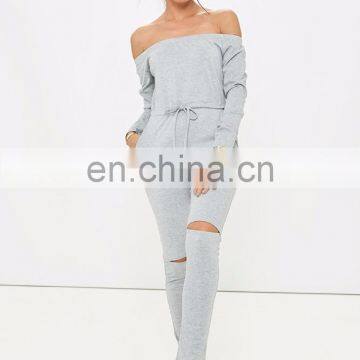 Custom off Shoulder Autumn Coat Fashion Gym Onesie for Women photo-2