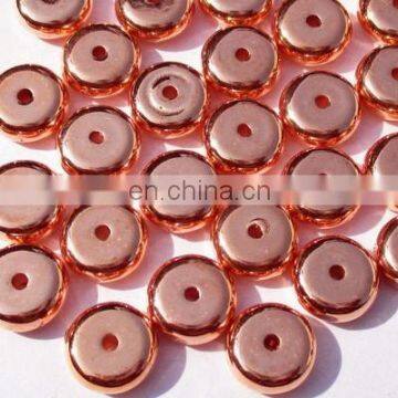 Metallic Plated Acrylic Beads, Copper Coated, size 3x8mm