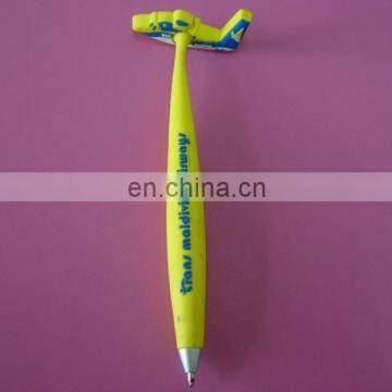 Personalize 3d pvc ball pen with airplane head , airplane pvc ball pens