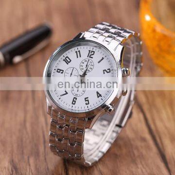 Wholesale factory stainless steel watch silver quartz watch