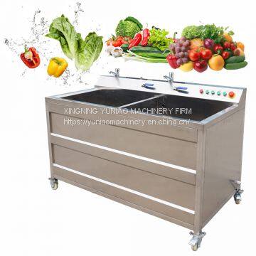 Hotel kitchen two tanks vegetable and fruit washing machine ozone fruit and vegetable washer  WT/8613824555378