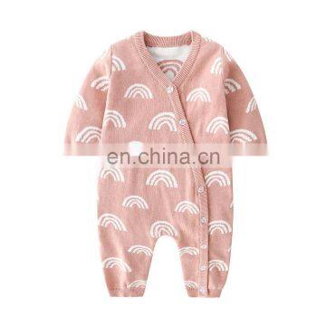 RTS Baby Toddler Newborn Rainbow Romper Winter Jumpsuits Sweater Romper photo-2