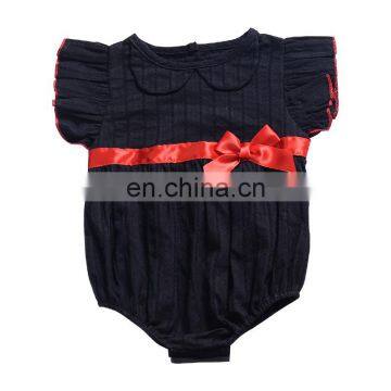 Ins 2019 SUMMER Fly Sleeved Girls Romper Newborn Baby Girl Bow Romper Jumpsuit 2colors photo-2