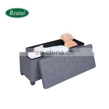 Reatai High Quality Antique European Style Fabric Folding Furniture Storage Ottoman Stool photo-4