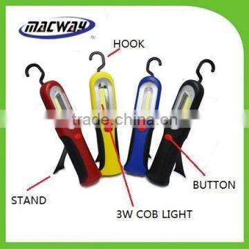 HOT sale 3w magnetic COB work LED light with stand and hook