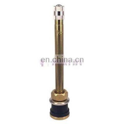 wholesale truck bus TR572 tubeless snap in tyre valve brass tire valve stem