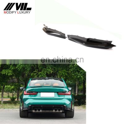 Modify Luxury 3Series G80 Dry Carbon Fiber Car Rear Splitter Aprons for BMW G80 M3 Sedan 4-Door 2021UP