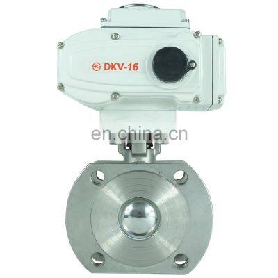 DKV DN40 2inch 24V DC Italy Ultrathin Wafer Type Flanged ss304 Stainless Steel Motor Operated Ball Valve