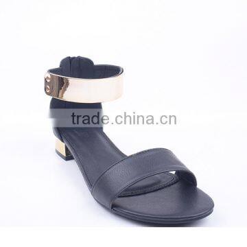 Fancy Design New Model Woman Low Heel Ankle Sandals 2016 With Back Zipper photo-2