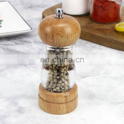 Food Grade Salt And Pepper Grinder Spice Mill Grinder Bottles Shaker With Wooden And Ceramic Mechanism photo-2