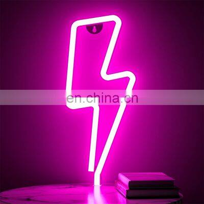 LED Drop Shipping Wall Mounted LED Decorative LED Channel Letter Logo Sign Led Neon Lights Thunder Custom Neon Sign