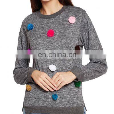 Hot Design Custom Made Women Cotton Polyester Plain Sweatshirt