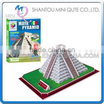 Mini Qute Maya Pyramid building block world architecture 3d paper diy model cardboard jigsaw puzzle educational toy NO.G268-32