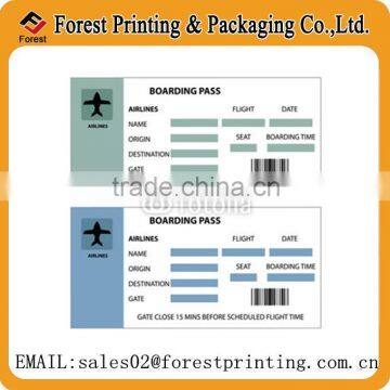 Printing custom thermal boarding pass,thermal air ticket printing