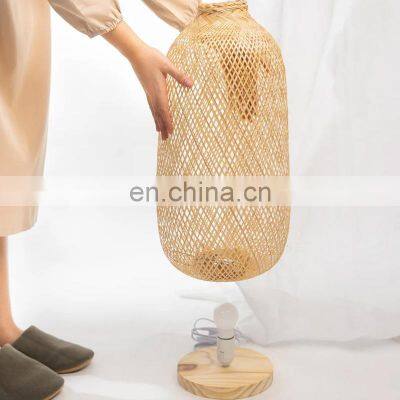 Hot Sale High Black Bamboo Bamboo Floor Lamp Wicker Lampshade With Wooden Base Many Sizes Vietnam Manufacturer photo-4