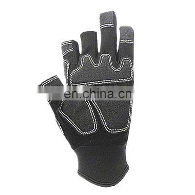 Microfiber Touch Screen Synthetic Leather Driver Gloves With Elastic Cuff photo-3