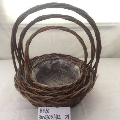 With A Handle Wicker Basket Hot Selling Customize