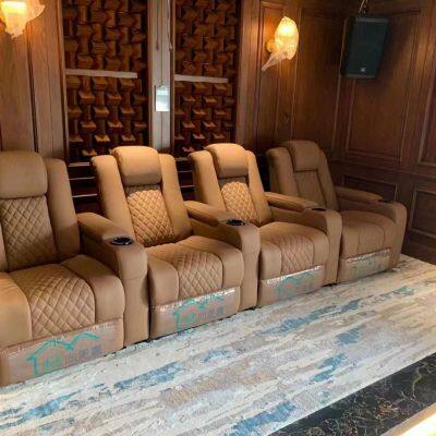 High-end Villa Home Theater Sofa Movie Hall Luxury Function Leather Combination Electric Sofa Audio-visual Room Sofa photo-2