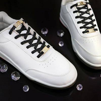 Elastic No Tie Shoe Laces With Bling Diamond Locks & Charms for Women's Sneakers photo-3