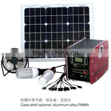 Domestic emergency solar power stystem with energy meter