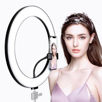 12 Inch LED Ring Light With Phone Holder And Flexible Hose Selfie Ring Light With 3 Light Modes And 10 Brightness Levels