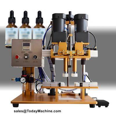 Desktop Semi Automatic Screw Capping Glass Plastic Bottle Lid Sealing Machine