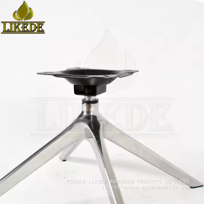 4-Leg Aluminum Swivel Base Lounge Dining Chair Metal for Outdoor Living Room Bedroom Workshop Use With Revolving Turning Feature photo-2