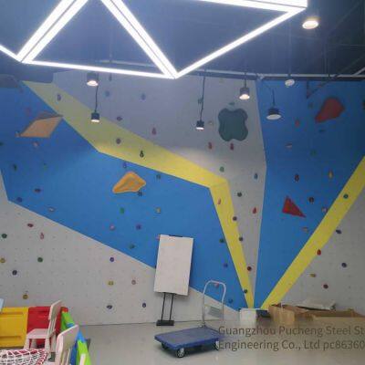 18mm solid wood composite climbing board for furniture, resin high-strength bracket rock holds, hot-dip galvanized steel structure support skeleton, factory prefabricated, on-site installation in guangdong