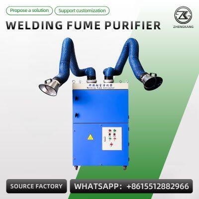 Mobile Welding Fume Purifier Single Double Arm Welding Smoke Dust Collector Industrial Welding Fume Extractor