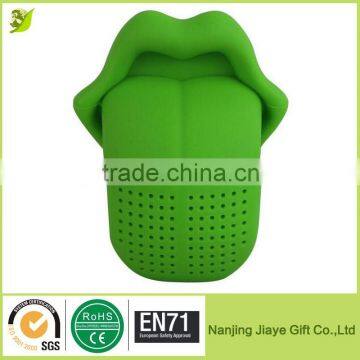 Cute Silicone Lip Tongue Mesh Teapot Herbal Spice Strainer Filters