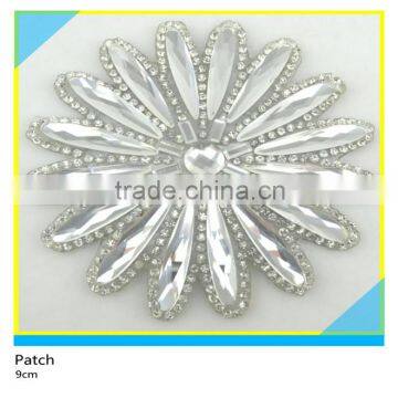 Hotfix Clear Rhinestone Trim Patch Iron on Shiny Glass Stone Applique 6x20cm