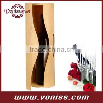 Natural Betula platyphylla Suk Wooden Tube Style Wine Bottle Carrier or Holder for Gift Giving or Storage Holds 1 Bottle,750ML