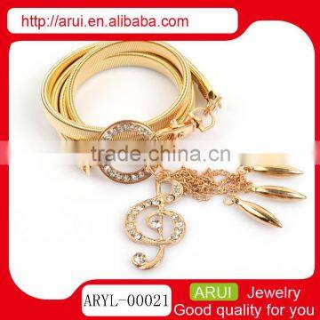 Wholesale womens music note sexy gold piercing waist chain bottom