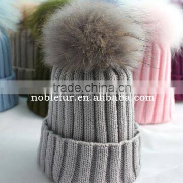 2015 top quality female woolen headwear\ beret hat with fur tail on top