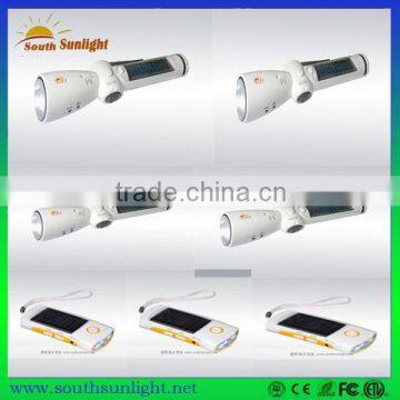 solar rechargeable led flash light torch light with radio function